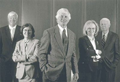 Left to right: Anthony Boardman, Anne Warner La Forest, Brien G. Benoit (Chairperson), Mary Catherine Lindberg (Vice-Chairperson) and Tim Armstrong