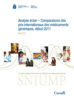 Analyse éclair – Comparaisons des prix internationaux des médicaments génériques, début 2011